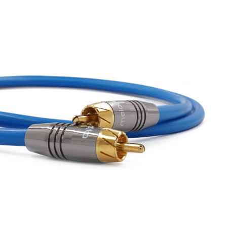 Melodika SBSW – Przewód subwooferowy RCA Sky Blue | HiFi Strefa